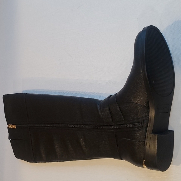 Kenneth Cole Black Faux Leather Wind Riding Boot 5 - Picture 7 of 8